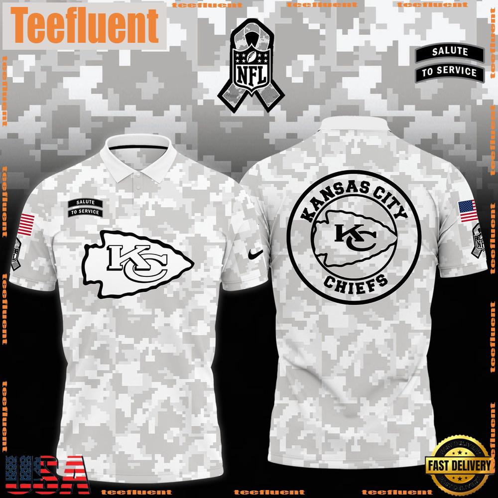 NFL Kansas City Chiefs Camo 2024 Salute to Service Polo Shirt