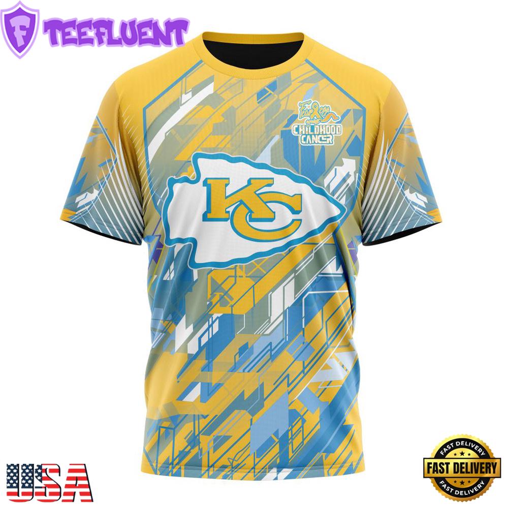 NFL Kansas City Chiefs Football Childhood Cancers All Over Print T-Shirt