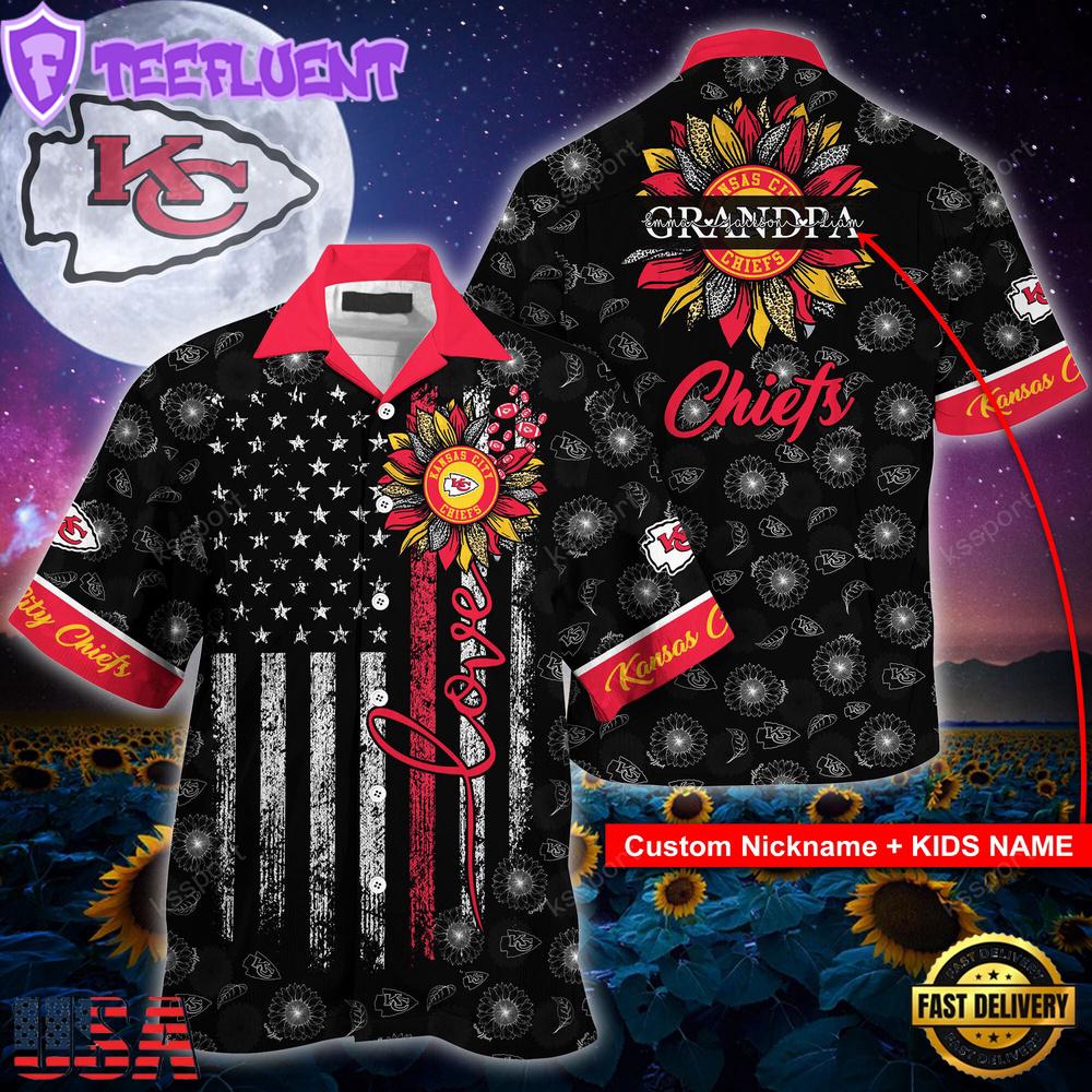 NFL Kansas City Chiefs Happy Mother Day And Happy Father Day Custom Name Hawaiian Shirt