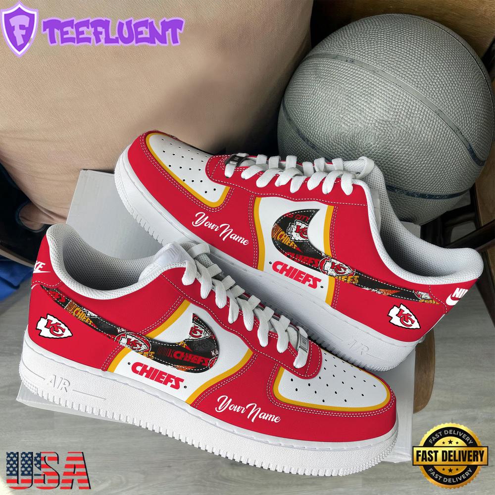 NFL Kansas City Chiefs Logo Team Limited Edition New Design Custom Name Air Force 1 Shoes Sneakers NFL Kansas City Chiefs Logo Team Limited Edition New Design Custom Name Air Force 1 Shoes Sneakers