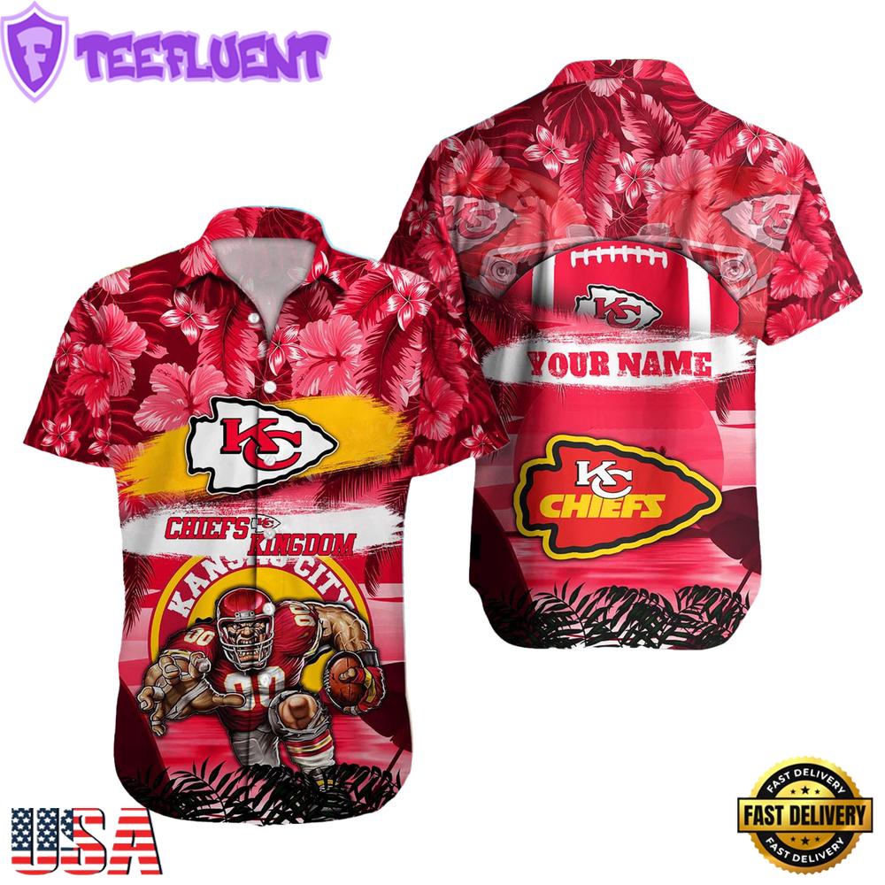 NFL Kansas City Chiefs Mascot Football Summer Hawaiian Shirt NFL Kansas City Chiefs Mascot Football Summer Hawaiian Shirt