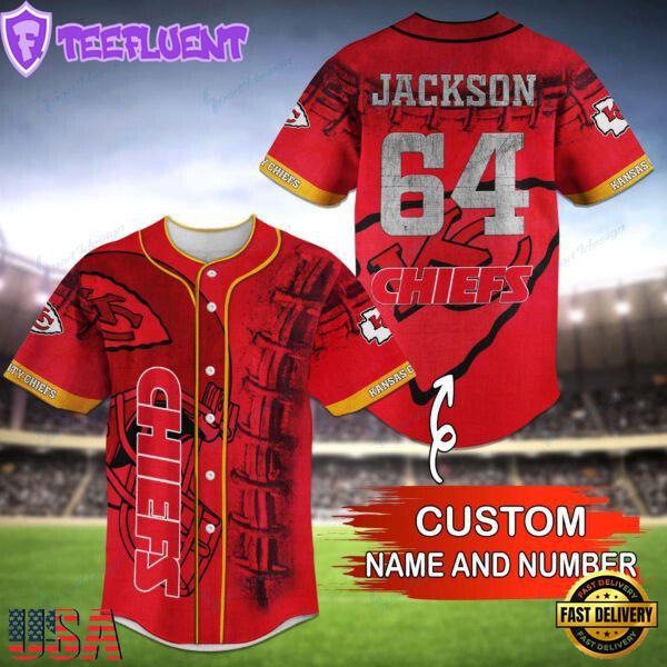 NFL Kansas City Chiefs Personalized Baseball Jersey, Football Team Design Jersey Shirt