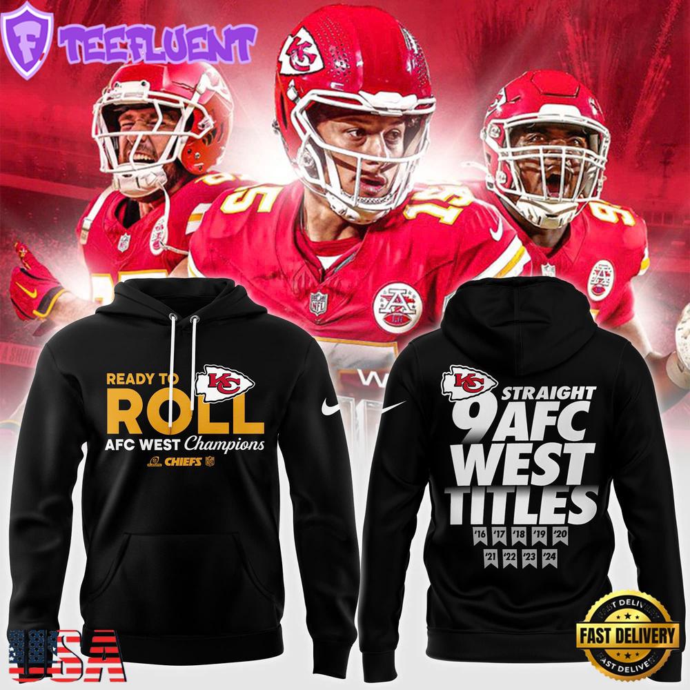 NFL Kansas City Chiefs Ready to Roll AFC West Champions Hoodie