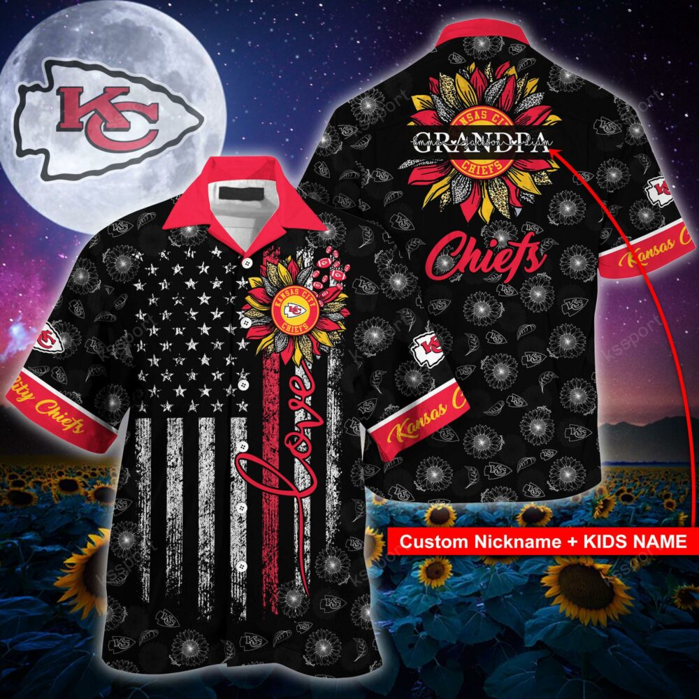 NFL Kansas City Chiefs Sunflower For Mother Day Father Day Hawaiian Shirt