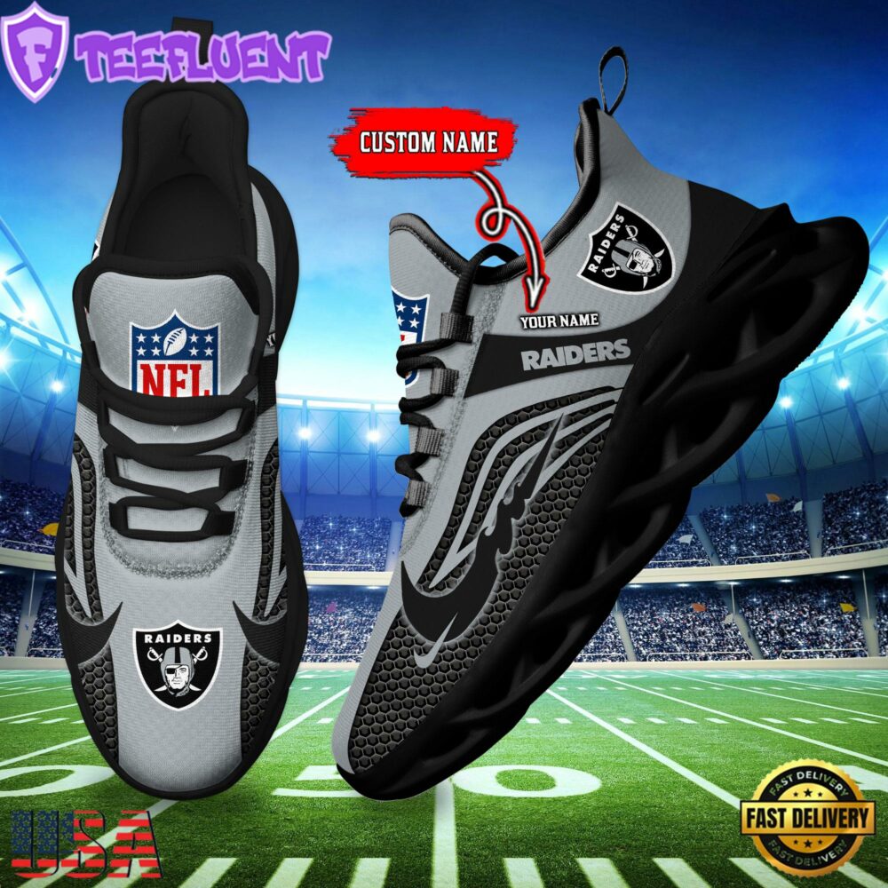 NFL Las Vegas Raiders Football Team New Design Max Soul Shoes Sneaker