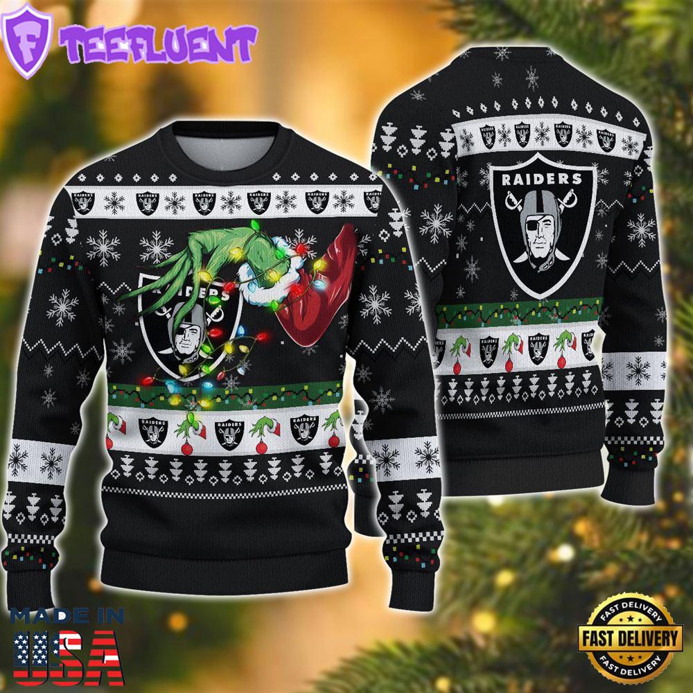 NFL Las Vegas Raiders Grinch Christmas Ugly Sweater