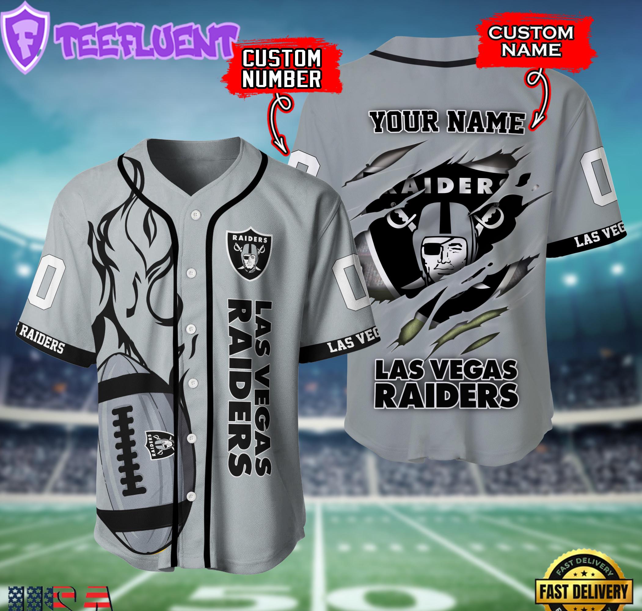 Custom Name Number NFL Las Vegas Raiders Team Logo Litmited Edition Baseball Jersey Custom Name Number NFL Las Vegas Raiders Team Logo Litmited Edition Baseball Jersey