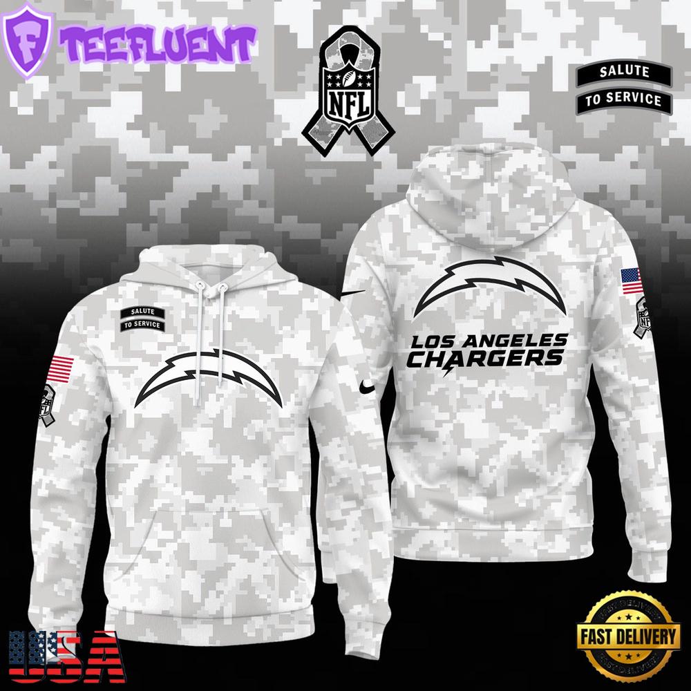 NFL Los Angeles Chargers Camo 2024 Salute to Service Hoodie