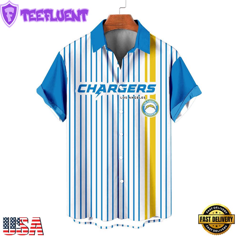 NFL Los Angeles Chargers Classic Retro Mascot Line Summer Beach Hawaiian Shirt