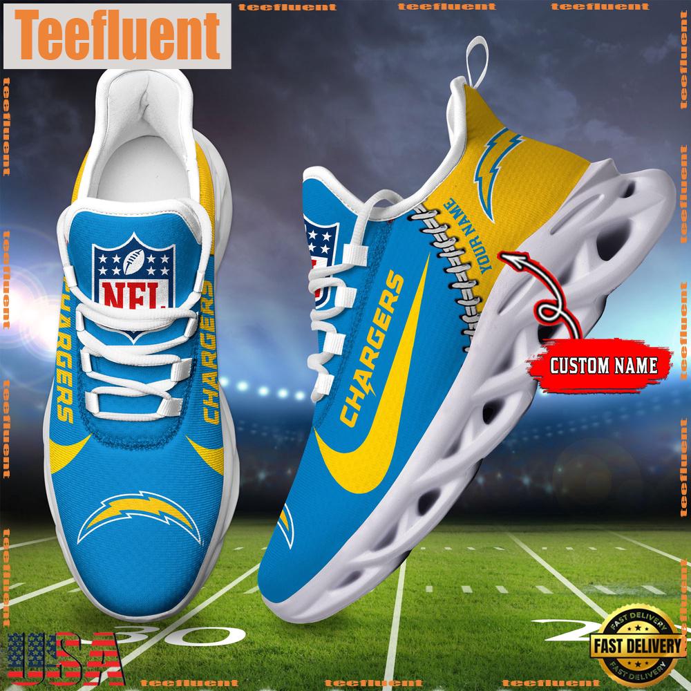 NFL Los Angeles Chargers Custom Name Max Soul Shoes Gift For Fans