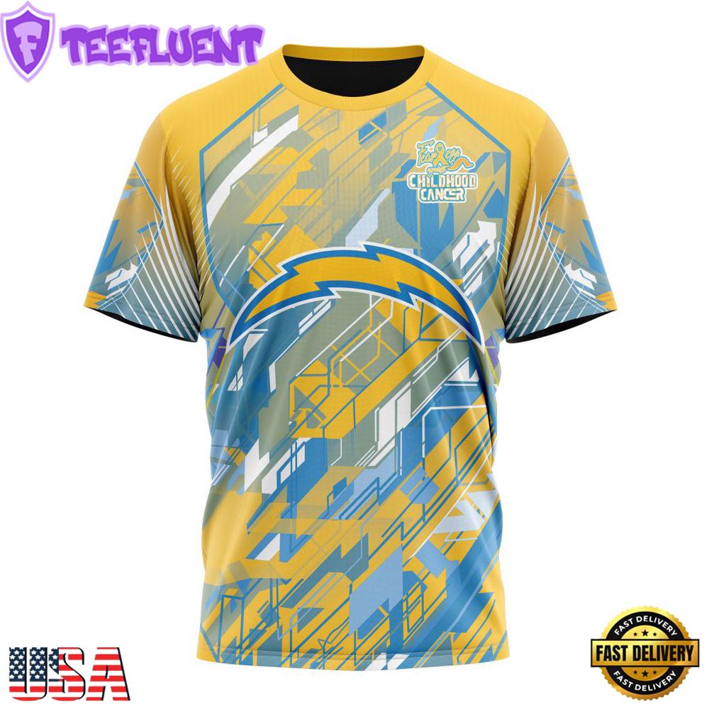 NFL Los Angeles Chargers Football Childhood Cancers All Over Print T-Shirt