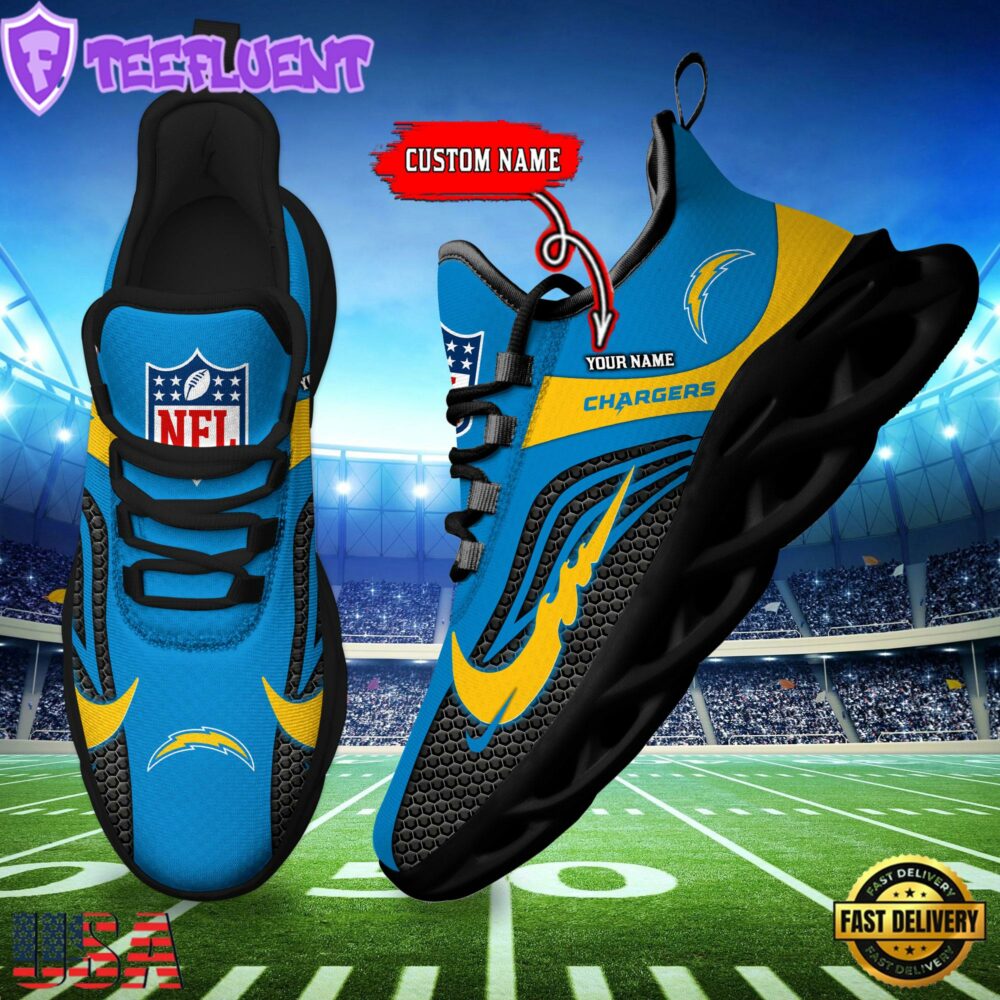NFL Los Angeles Chargers Football Team New Design Max Soul Shoes Sneaker