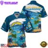 NFL Los Angeles Chargers Hawaii Beach Custom Name Hawaiian Shirt