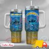 NFL Los Angeles Chargers Stitch Glitter Custom Stanley Quencher 40oz Stainless Steel Tumbler With Handle
