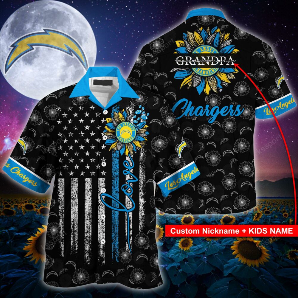 NFL Los Angeles Chargers Sunflower For Mother Day Father Day Hawaiian Shirt