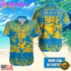 NFL Los Angeles Chargers Vintage Style Custom Name Hawaiian Shirt