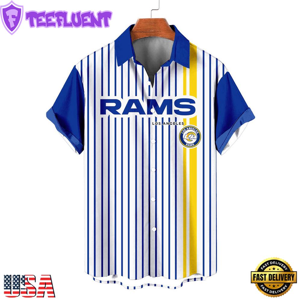 NFL Los Angeles Rams Classic Retro Mascot Line Summer Beach Hawaiian Shirt