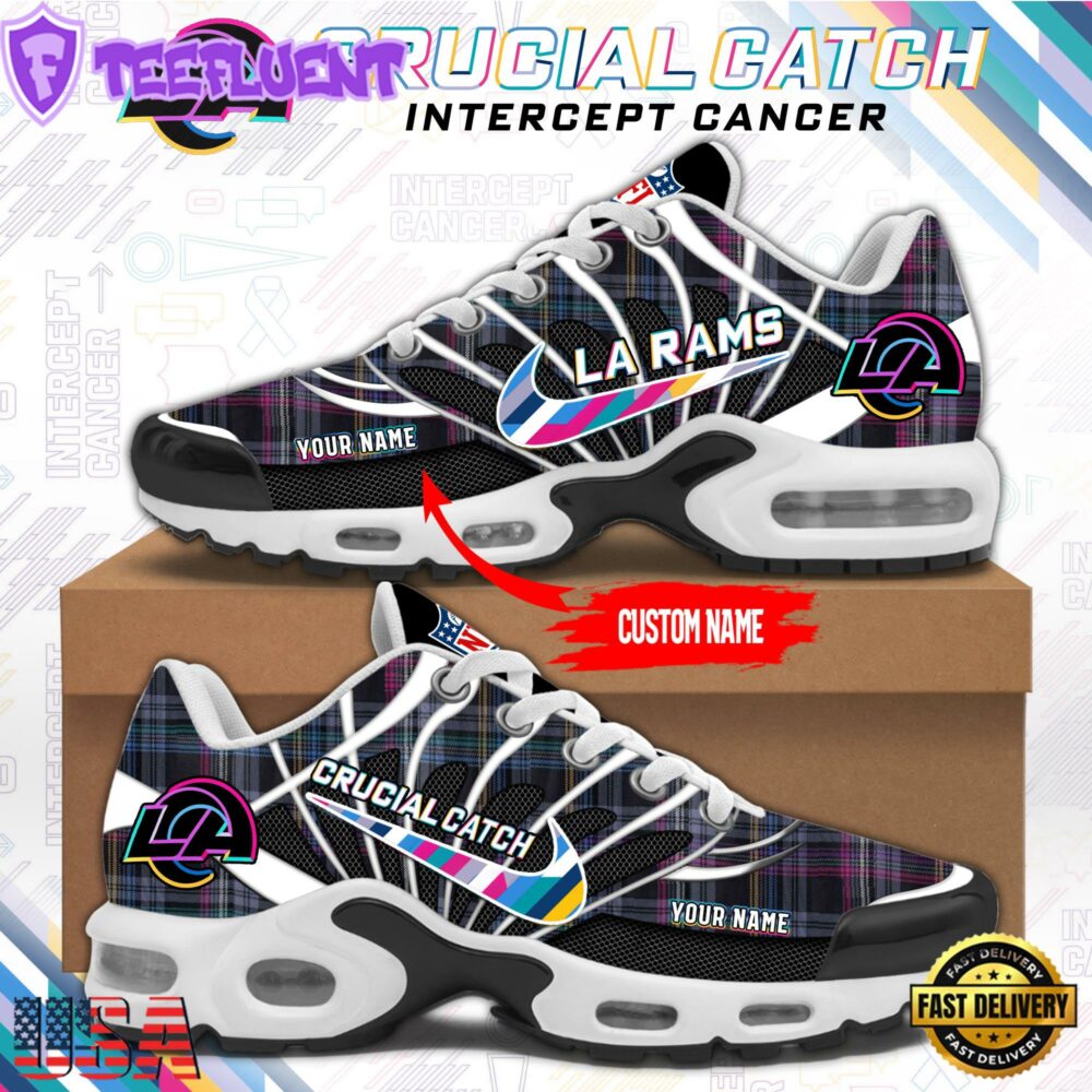 NFL Los Angeles Rams Crucial Catch Intercept Cancer Air Max Plus Shoes Sneaker