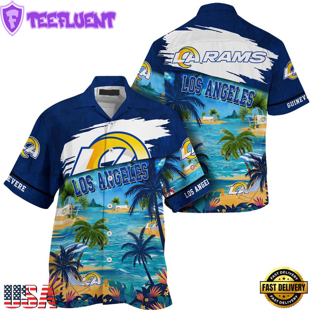 NFL Los Angeles Rams Hawaii Beach Custom Name Hawaiian Shirt