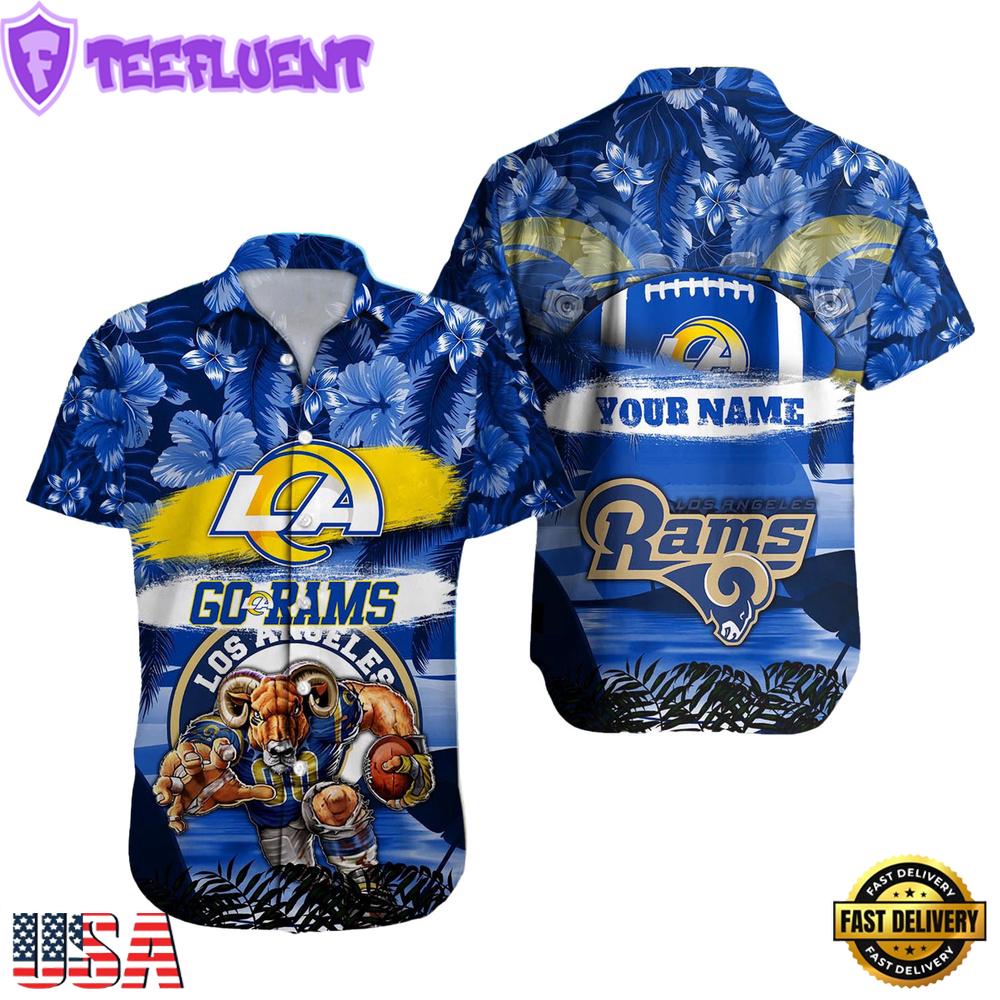 NFL Los Angeles Rams Mascot Football Summer Hawaiian Shirt NFL Los Angeles Rams Mascot Football Summer Hawaiian Shirt
