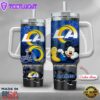 NFL Los Angeles Rams Mickey Mouse Custom Stanley Quencher 40oz Stainless Steel Tumbler With Handle