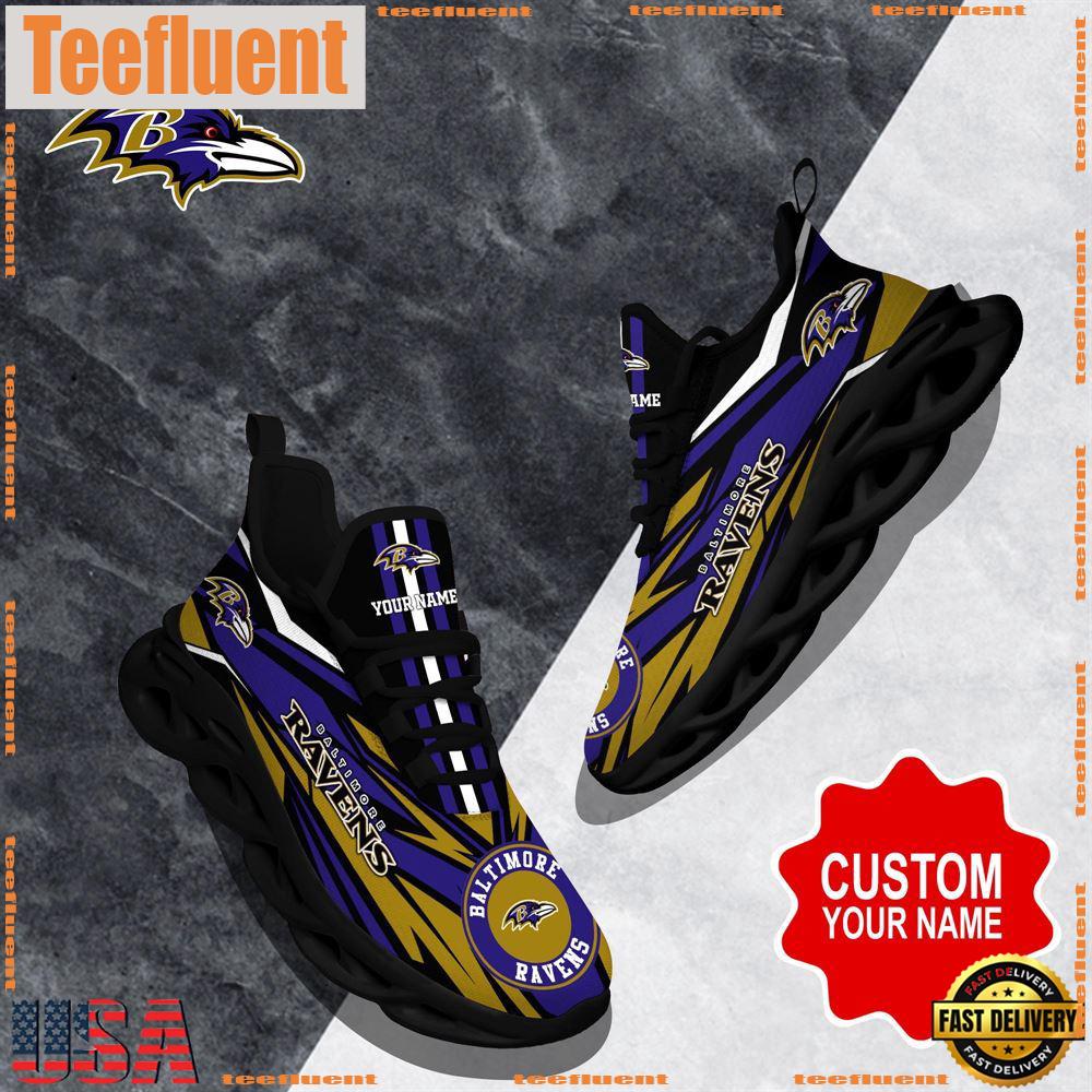 NFL Max Soul Shoes, Baltimore Ravens Clunky Shoes Custom Custom Name Football