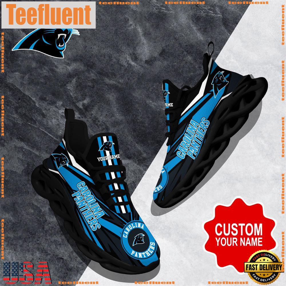 NFL Max Soul Shoes, Carolina Panthers Clunky Shoes Custom Custom Name Football