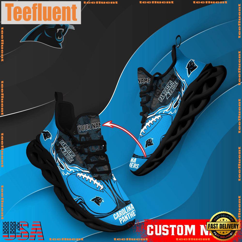 NFL Max Soul Shoes, Carolina Panthers Clunky Shoes Custom Name