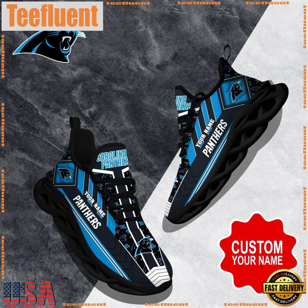 NFL Max Soul Shoes, Carolina Panthers Clunky Shoes Logo Custom Name Nfl