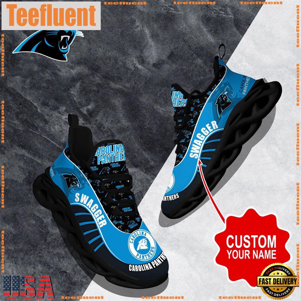 NFL Max Soul Shoes, Carolina Panthers Clunky Shoes Sport Custom Name Football