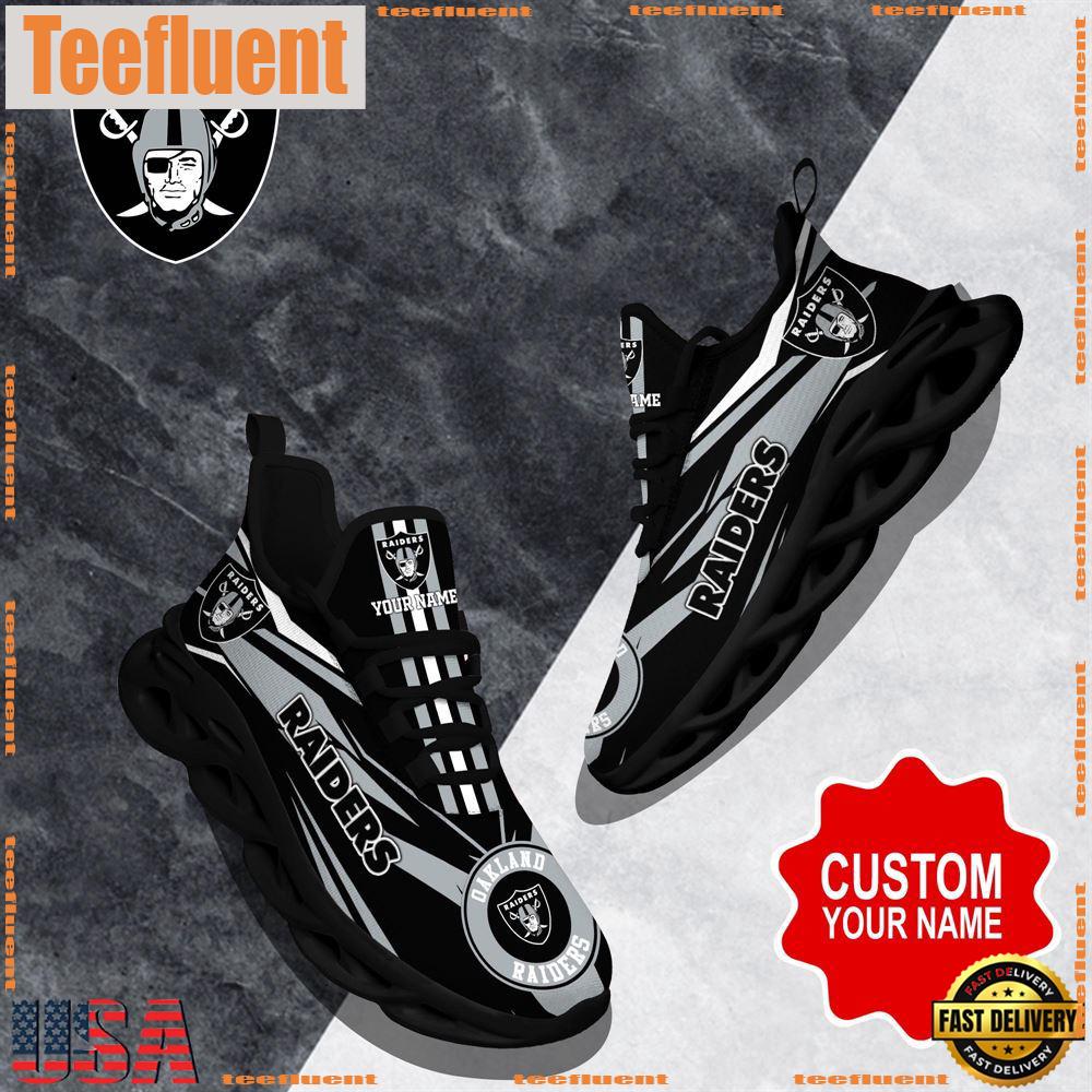 NFL Max Soul Shoes, Las Vegas Raiders Clunky Shoes Custom Custom Name Football