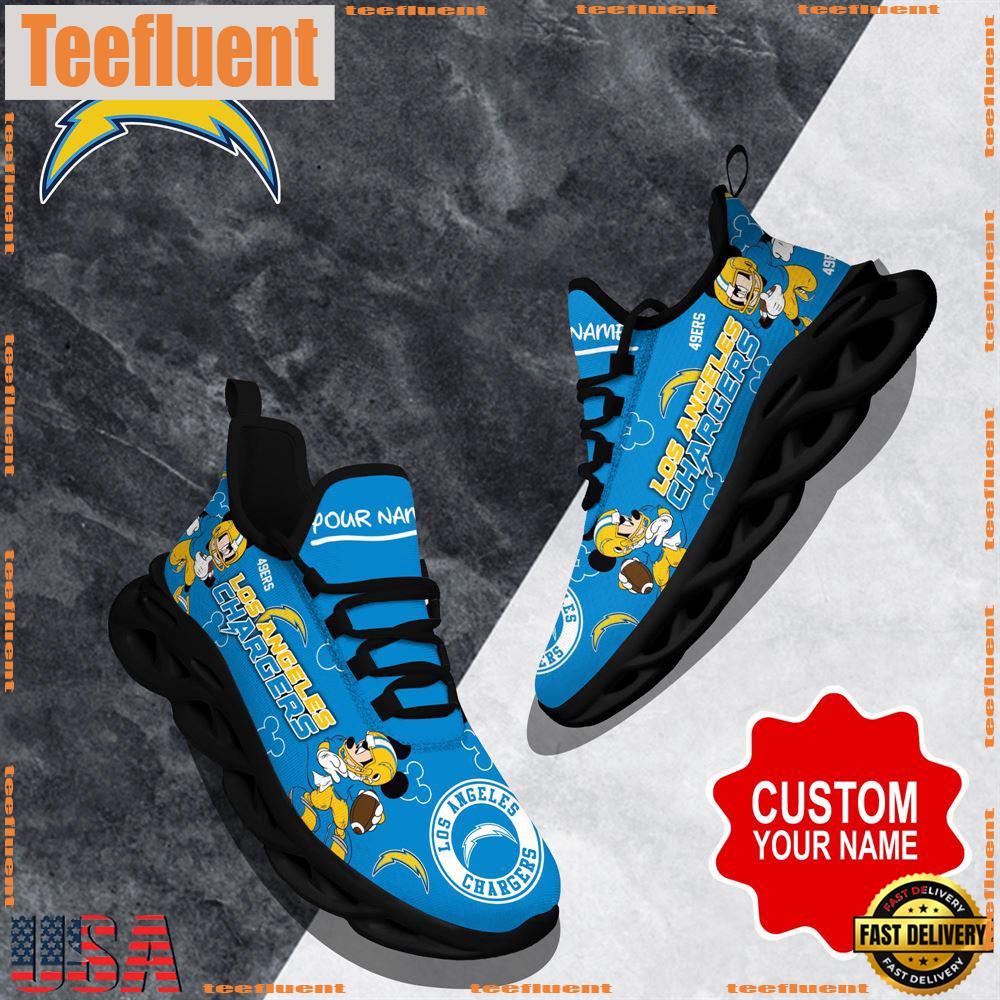 NFL Max Soul Shoes, Los Angeles Chargers Clunky Shoes Custom Name For Fans Christmas