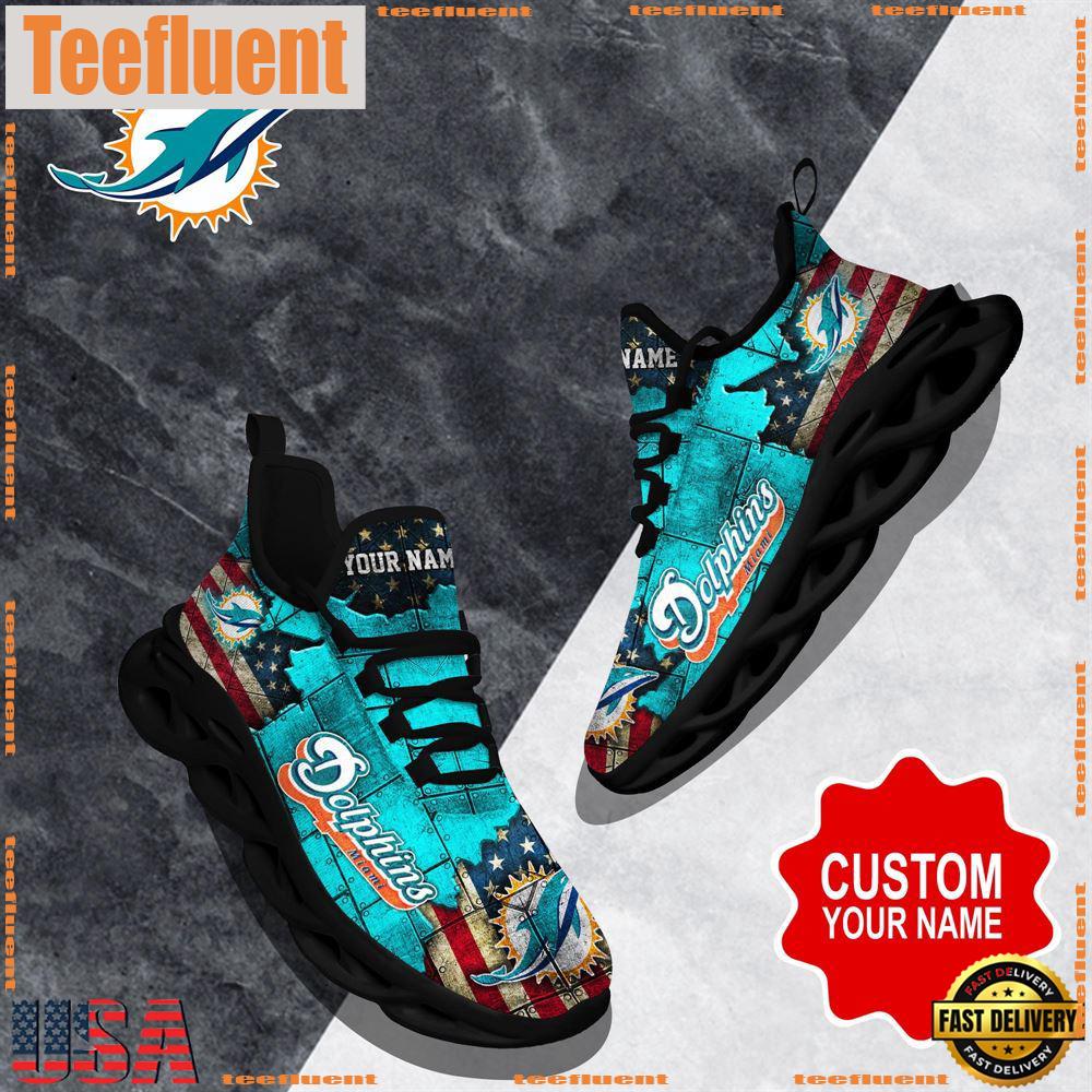 NFL Max Soul Shoes, Miami Dolphins Clunky Shoes Custom Gift Women And Men
