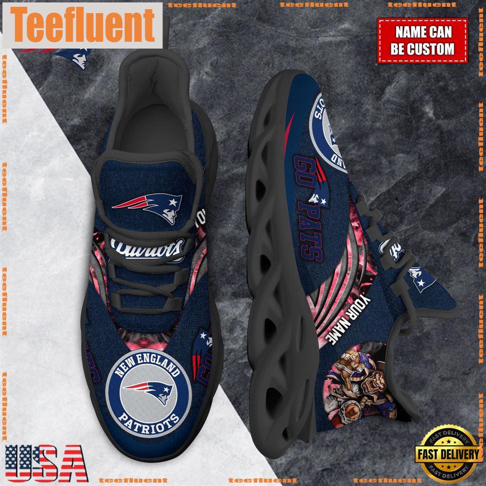 NFL Max Soul Shoes, New England Patriots Clunky Shoes Custom For Fans