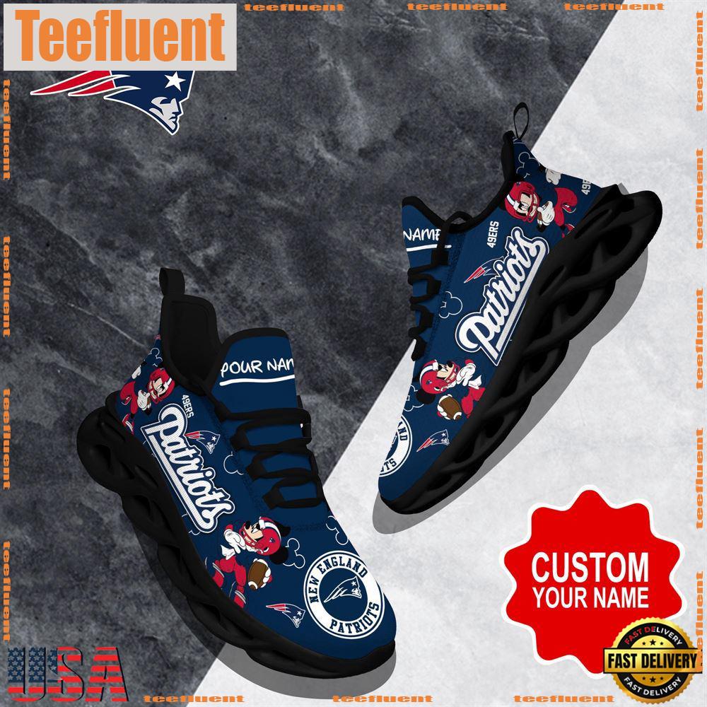 NFL Max Soul Shoes, New England Patriots Clunky Shoes Custom Name For Fans Christmas