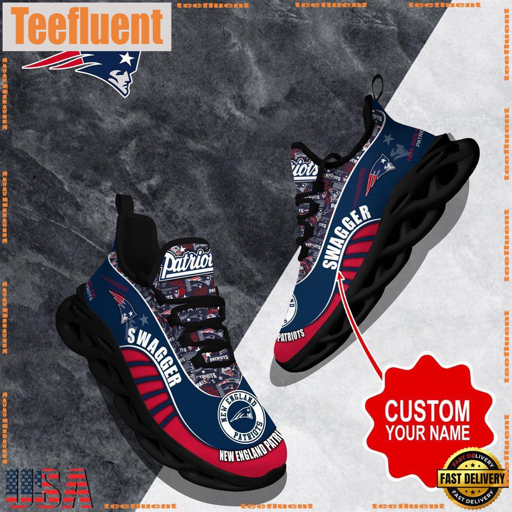 NFL Max Soul Shoes, New England Patriots Clunky Shoes Sport Custom Name Football