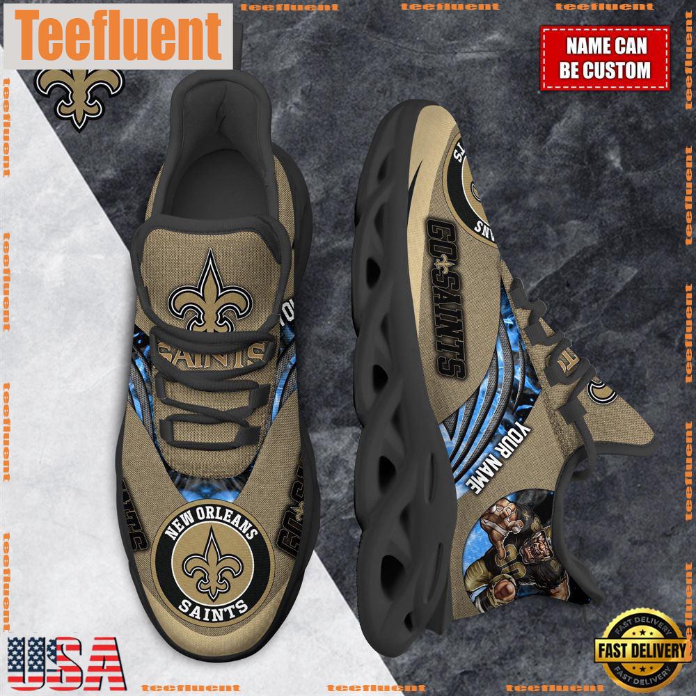 NFL Max Soul Shoes, New Orleans Saints Clunky Shoes Custom For Fans