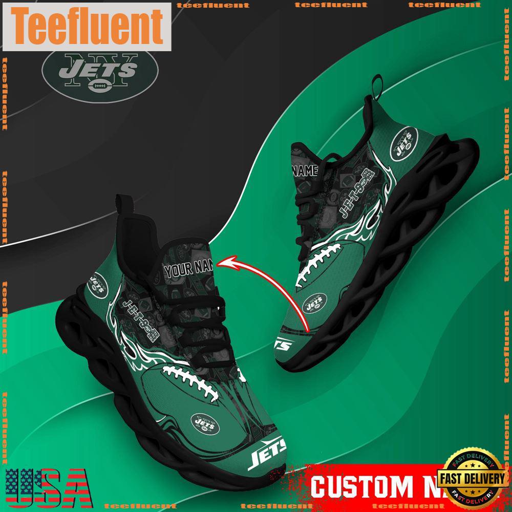 NFL Max Soul Shoes, New York Jets Clunky Shoes Custom Name