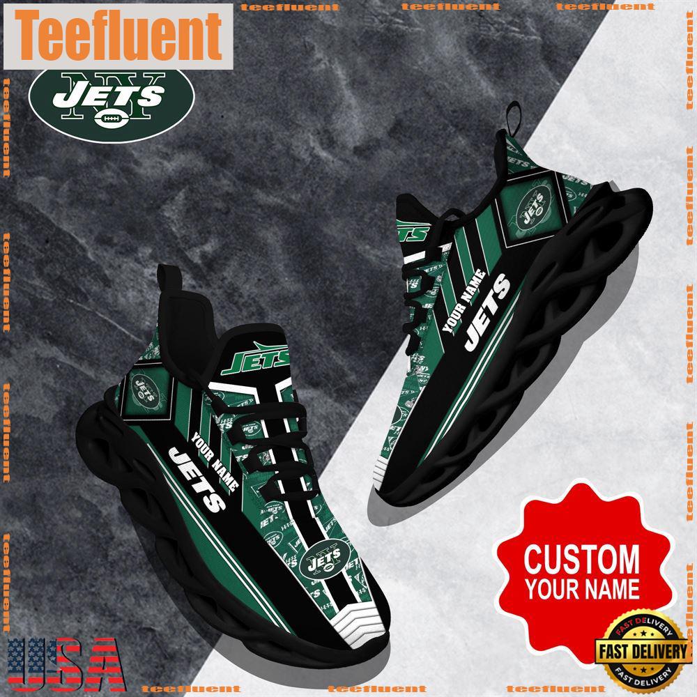 NFL Max Soul Shoes, New York Jets Clunky Shoes Logo Custom Name Nfl