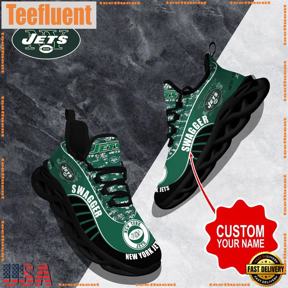 NFL Max Soul Shoes, New York Jets Clunky Shoes Sport Custom Name Football