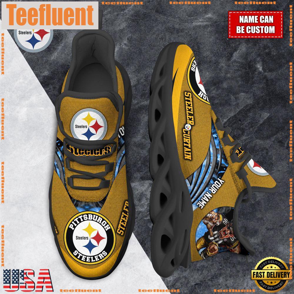 NFL Max Soul Shoes, Pittsburgh Steelers Clunky Shoes Custom For Fans