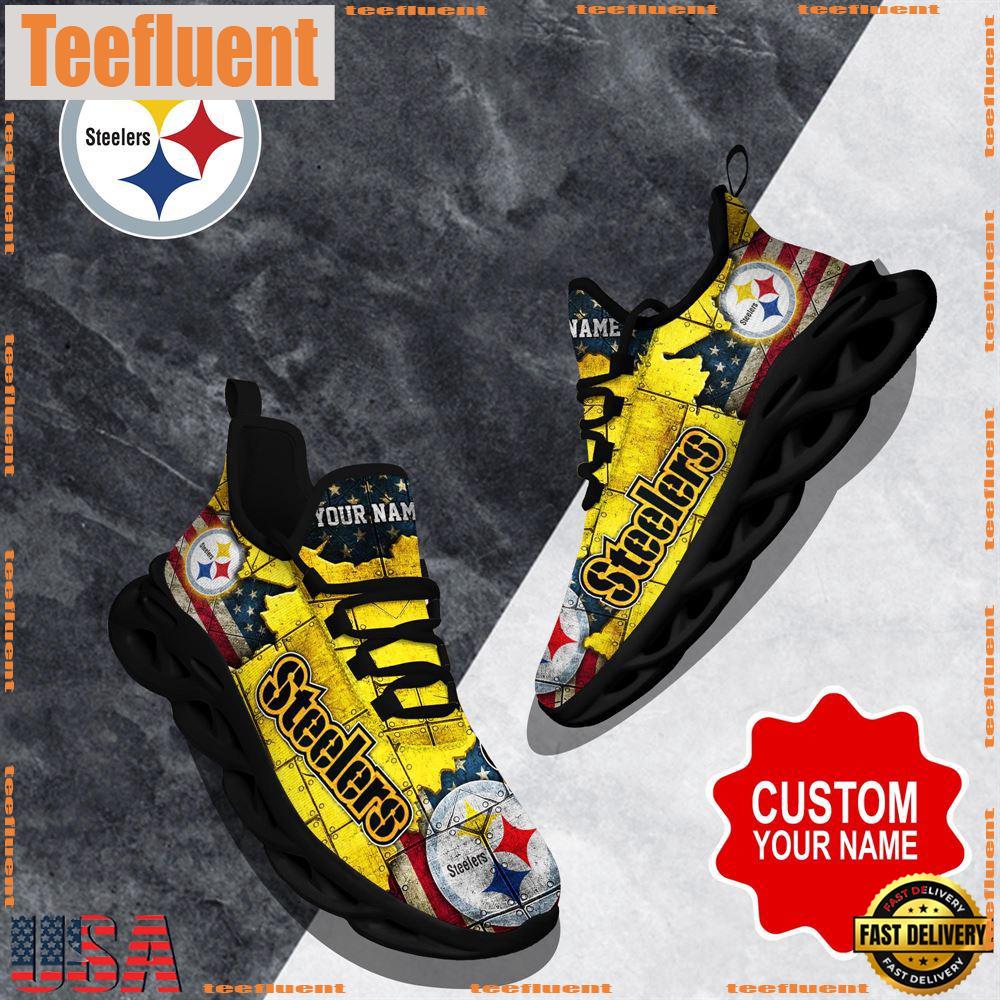 NFL Max Soul Shoes, Pittsburgh Steelers Clunky Shoes Custom Gift Women And Men