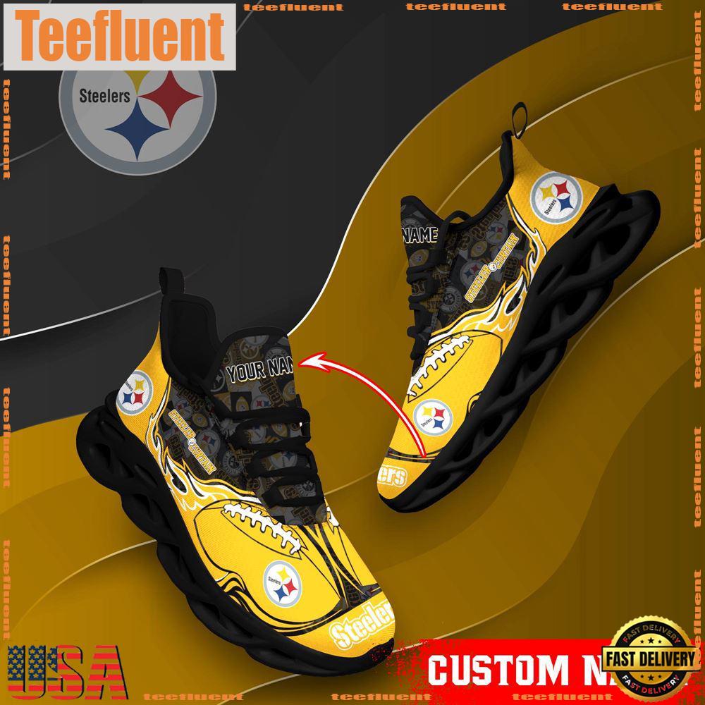 NFL Max Soul Shoes, Pittsburgh Steelers Clunky Shoes Custom Name