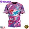 NFL Miami Dolphins Football Team Breast Cancer 3D T-Shirt