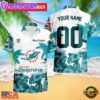 NFL Miami Dolphins Hibiscus Flower Custom Name Hawaiian Shirt