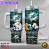 NFL Miami Dolphins Mickey Mouse Custom Stanley Quencher 40oz Stainless Steel Tumbler With Handle