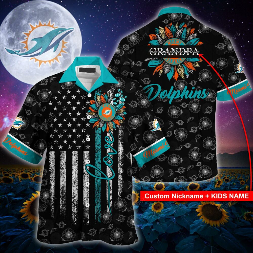 NFL Miami Dolphins Sunflower For Mother Day Father Day Hawaiian Shirt