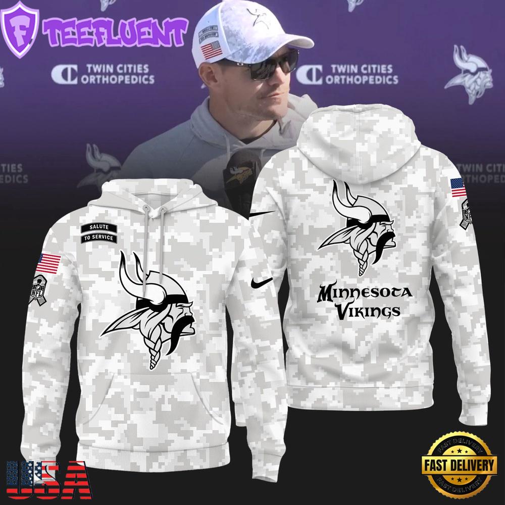NFL Minnesota Vikings Camo 2024 Salute to Service Hoodie