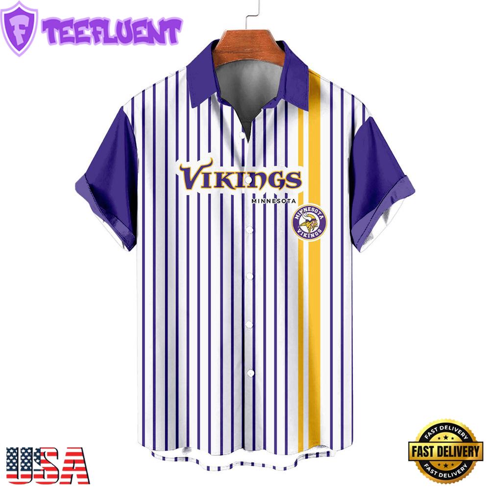 NFL Minnesota Vikings Classic Retro Mascot Line Summer Beach Hawaiian Shirt