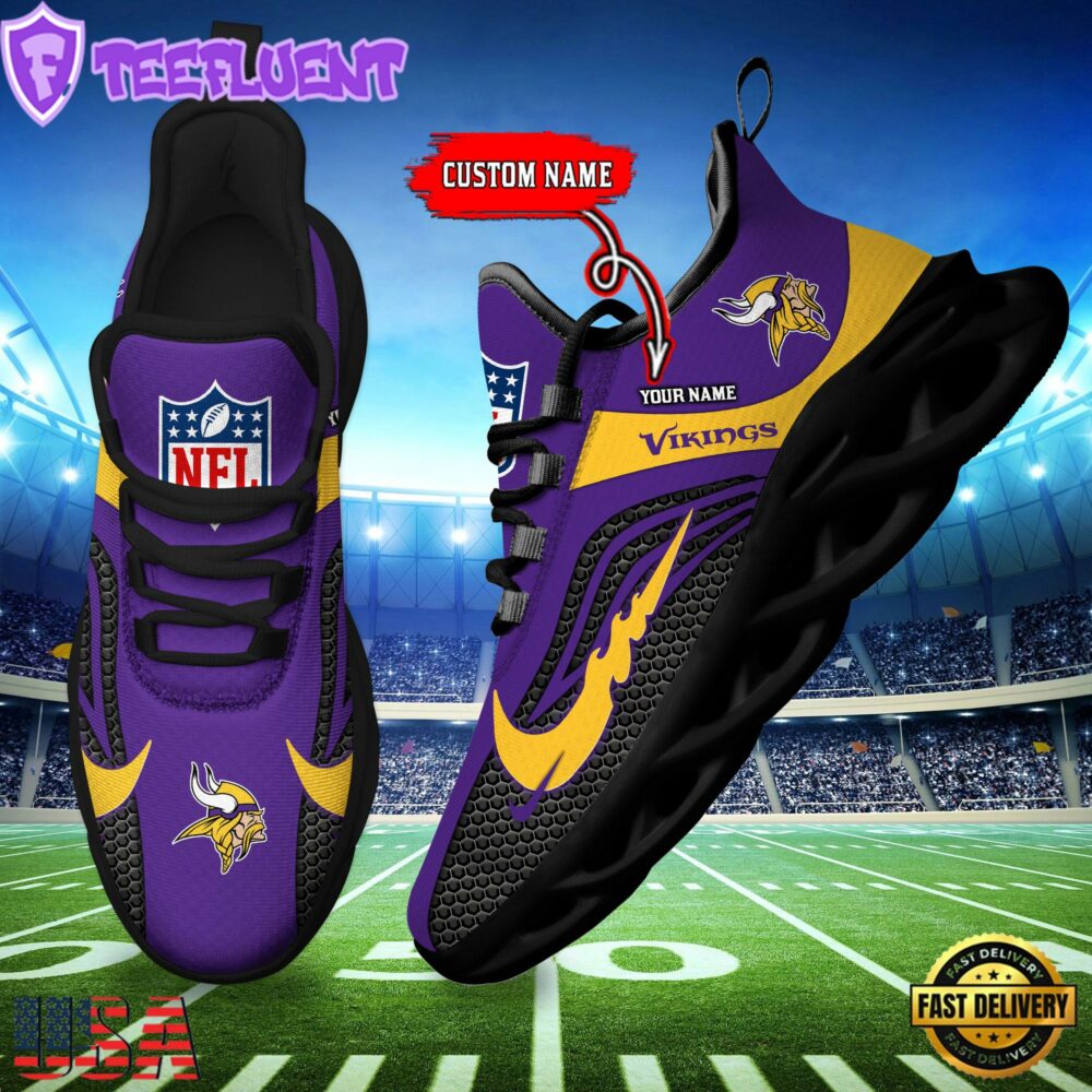 NFL Minnesota Vikings Football Team New Design Max Soul Shoes Sneaker
